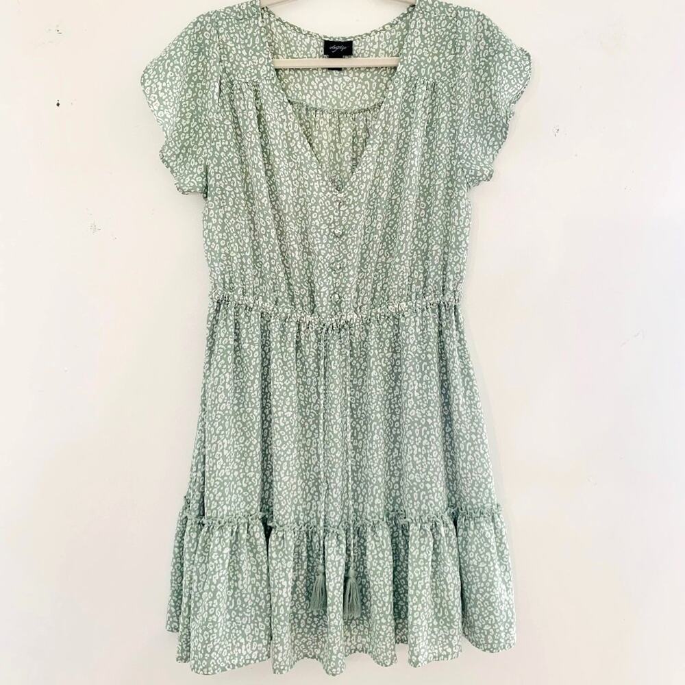 Womens Fit & Flare Summer Dress with Animal Print Size Large Boho Cottagecore